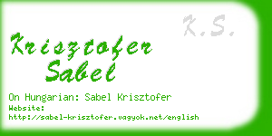 krisztofer sabel business card